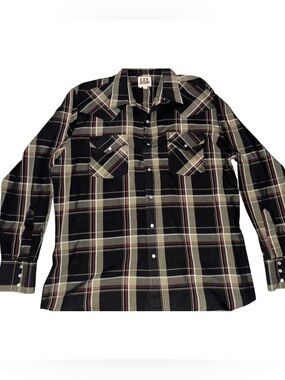 Ely Cattleman Western Pearl Snap Shirt Plaid